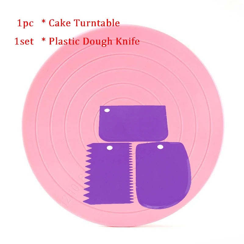 14cm Rotating Cake Turntable Decorating Stand | 360° Pink Cake Decorating Stand Oasis Select 1pccuter
