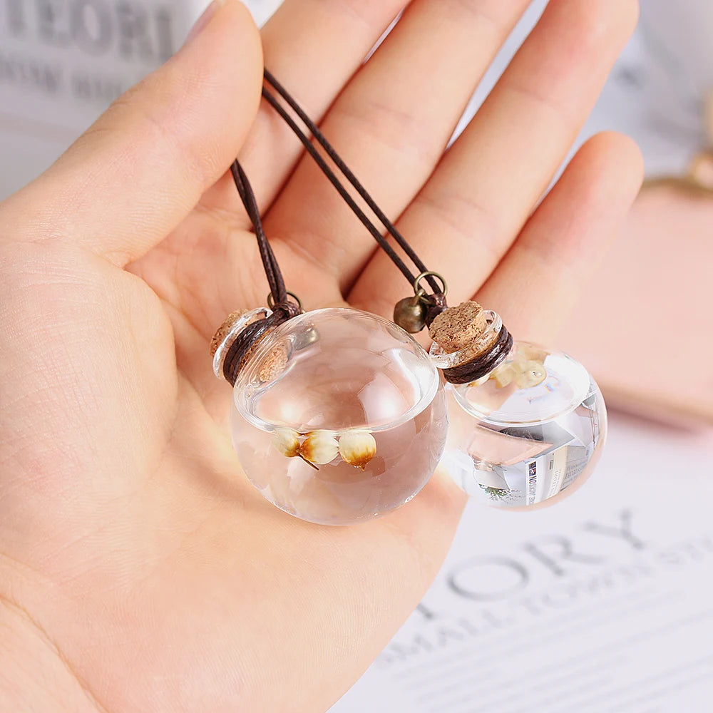 Car Perfume Bottle Perfume Pendant Household Storage Bottle Air Freshener with Flower for Essential Oils Auto Ornament Oasis Select