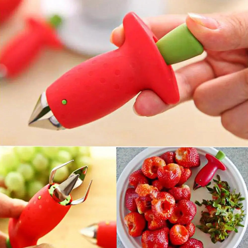 2pc/ Set Kitchen Fruit Gadget Tools Strawberry Slicer Cutter Strawberry Corer Strawberry Huller Leaf Stem Remover Oasis Select