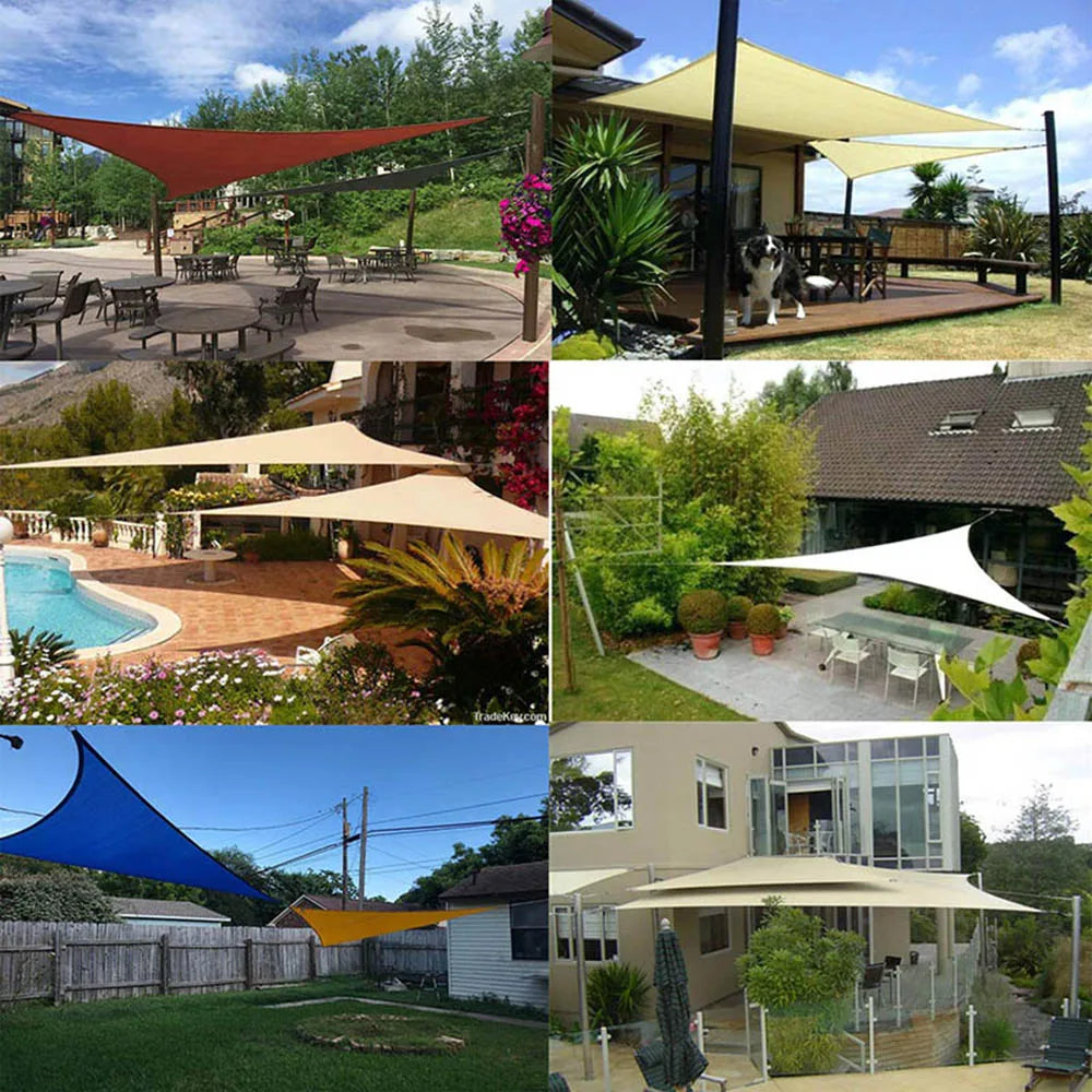 6x6x6m Triangle Sun Shelter Water Resistant Sun Shade Sail Canopy Camping Tent Tarp Waterproof Sunshade Awning Beach Picnic Oasis Select
