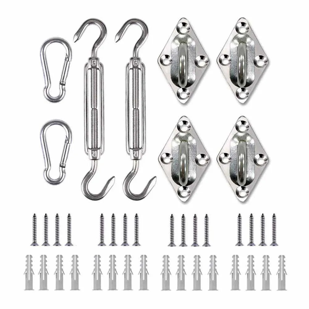 Sun Shelter Shade Sail Hardware Kit Awning Canopy Accessories 316 Stainless Steel Carabiner Clip Hook Screws Tent Tarp Accessory Oasis Select