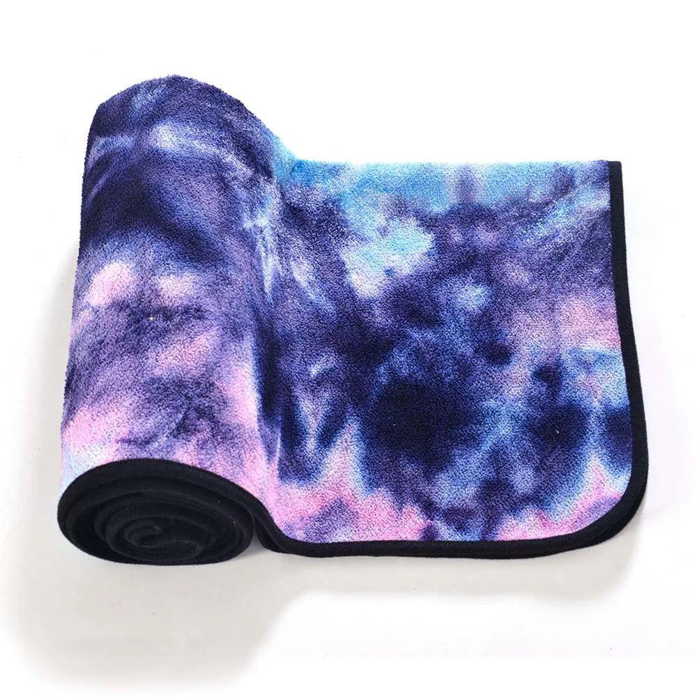Non-Slip Yoga Mat Cover Towels Yoga Blankets Soft Fast Dry Foldable Microfiber Travel Beach Towels for Pilates Sports Workout Oasis Select Blue