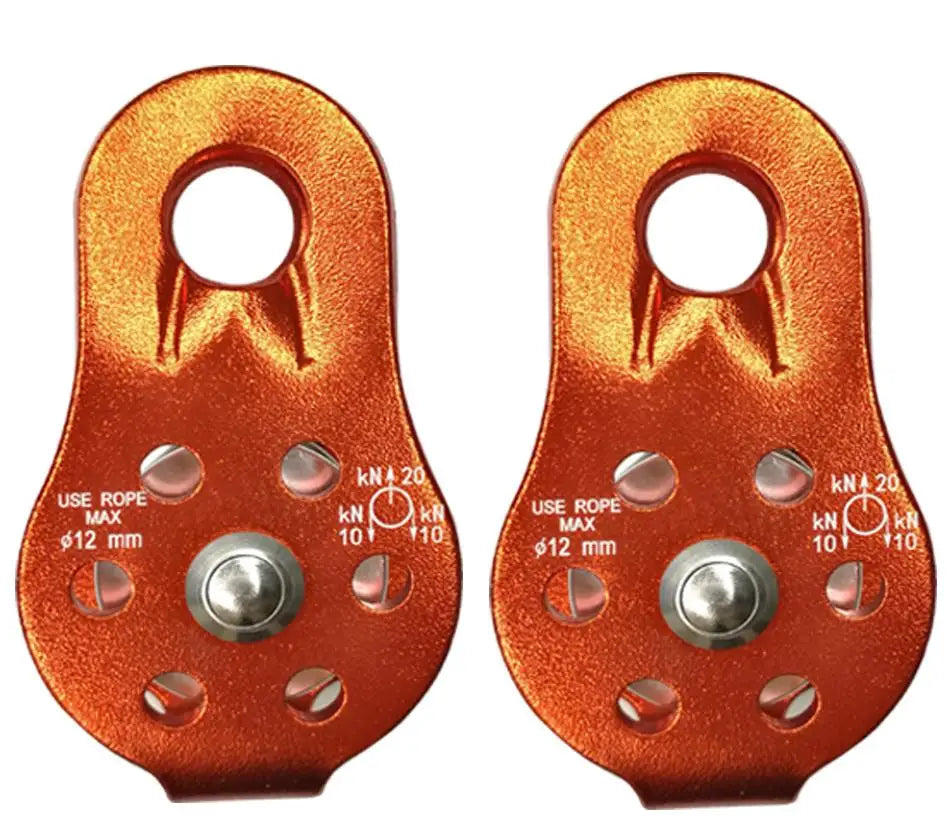 20KN Rope Climbing Single Fixed Pulley Mountaineering Zipline Rappelling for Tree Arborist Caving Rescue Rigging Gear Equipment Oasis Select Orange2