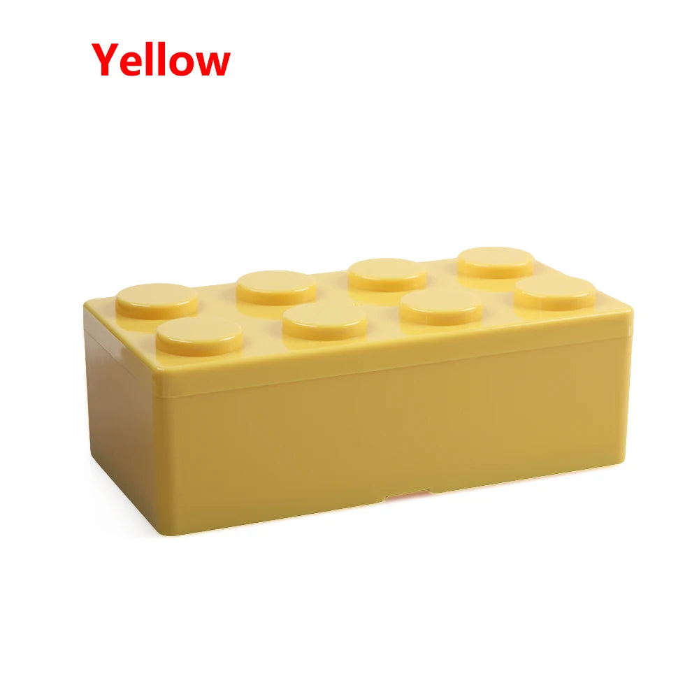 New Creative Storage Box Building Block Shapes Plastic Saving Space Box Superimposed Desktop Handy Office Supplies Oasis Select M Yellow