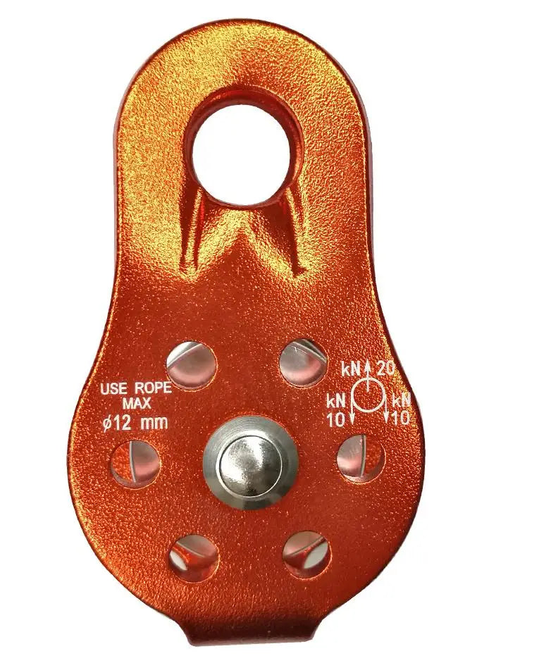 20KN Rope Climbing Single Fixed Pulley Mountaineering Zipline Rappelling for Tree Arborist Caving Rescue Rigging Gear Equipment Oasis Select Orange1