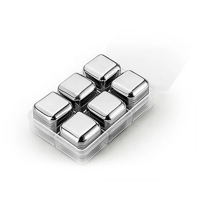 Reusable Stainless Steel Ice Cubes – Whiskey & Wine Chilling Set Whiskey Chilling Stones Oasis Select 6 Pcs