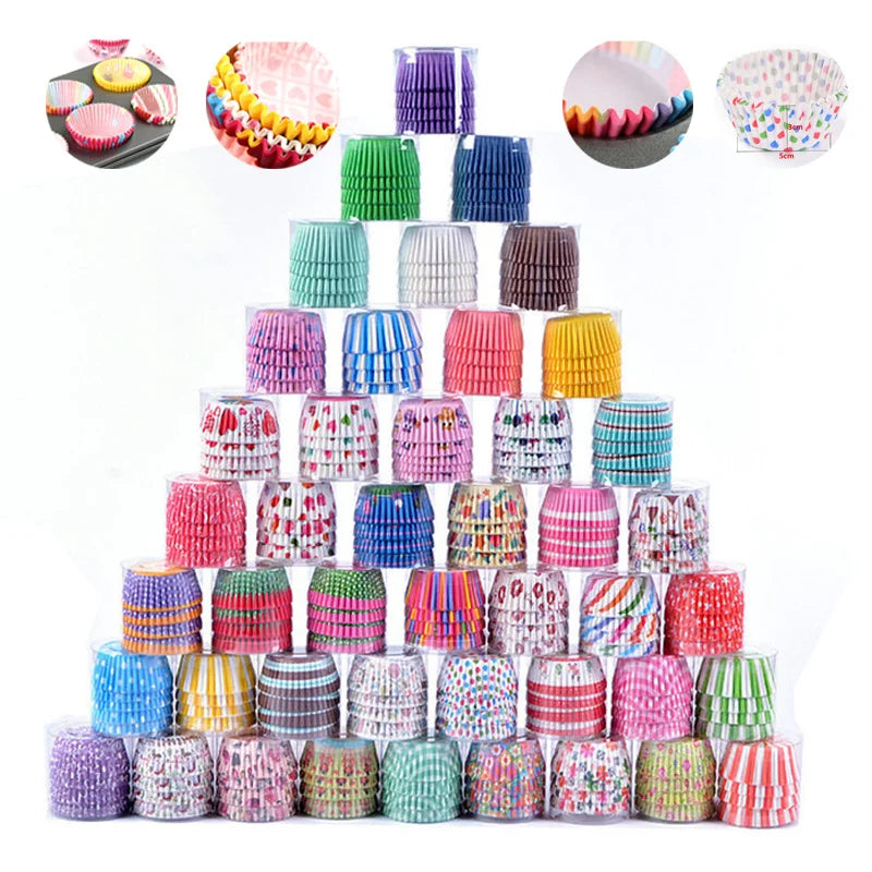 100-Pack Cupcake Liners – Greaseproof Paper Baking Cups & Molds Cupcake Baking Liners Oasis Select