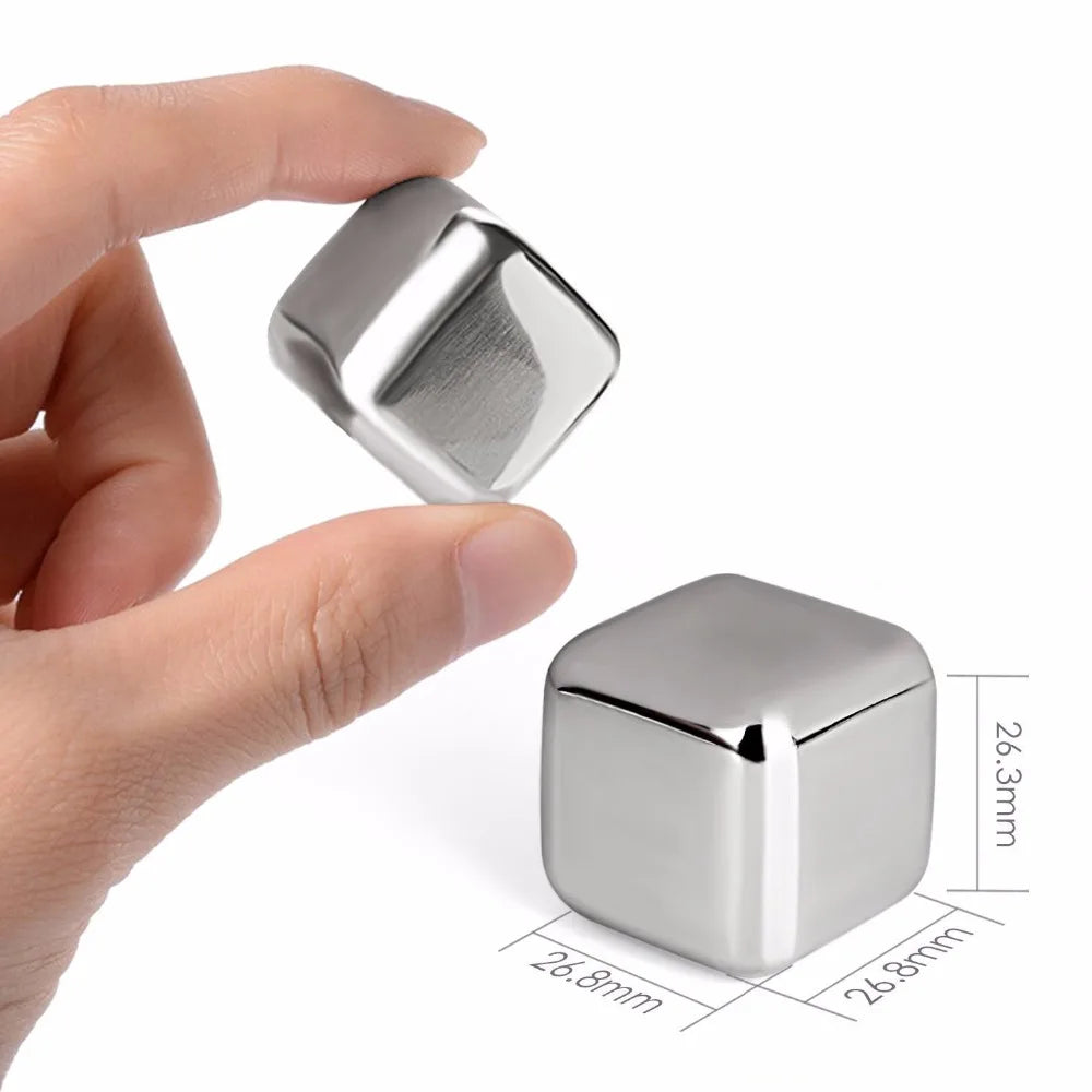 Reusable Stainless Steel Ice Cubes – Whiskey & Wine Chilling Set Whiskey Chilling Stones Oasis Select