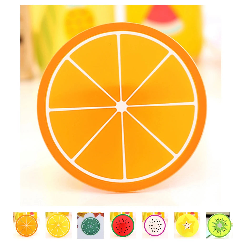 7-Piece Fruit Silicone Coaster Set – Drink & Table Mats Silicone Coaster Set Oasis Select
