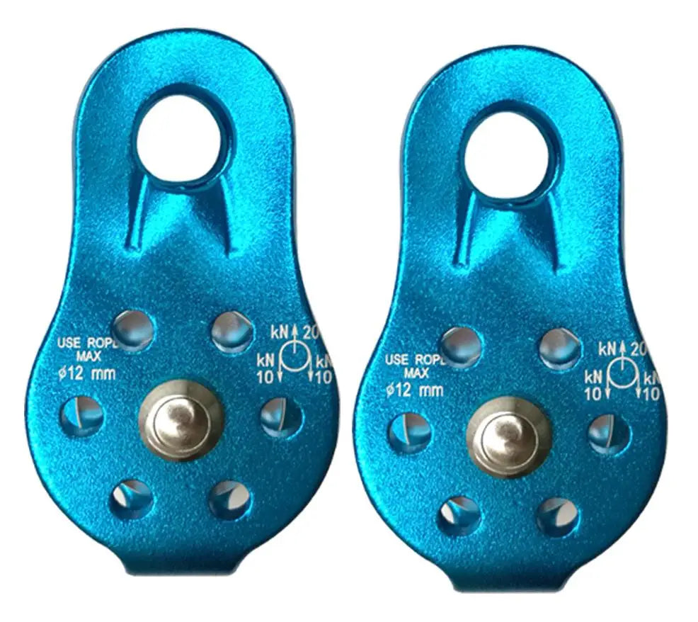 20KN Rope Climbing Single Fixed Pulley Mountaineering Zipline Rappelling for Tree Arborist Caving Rescue Rigging Gear Equipment Oasis Select Lightblue2