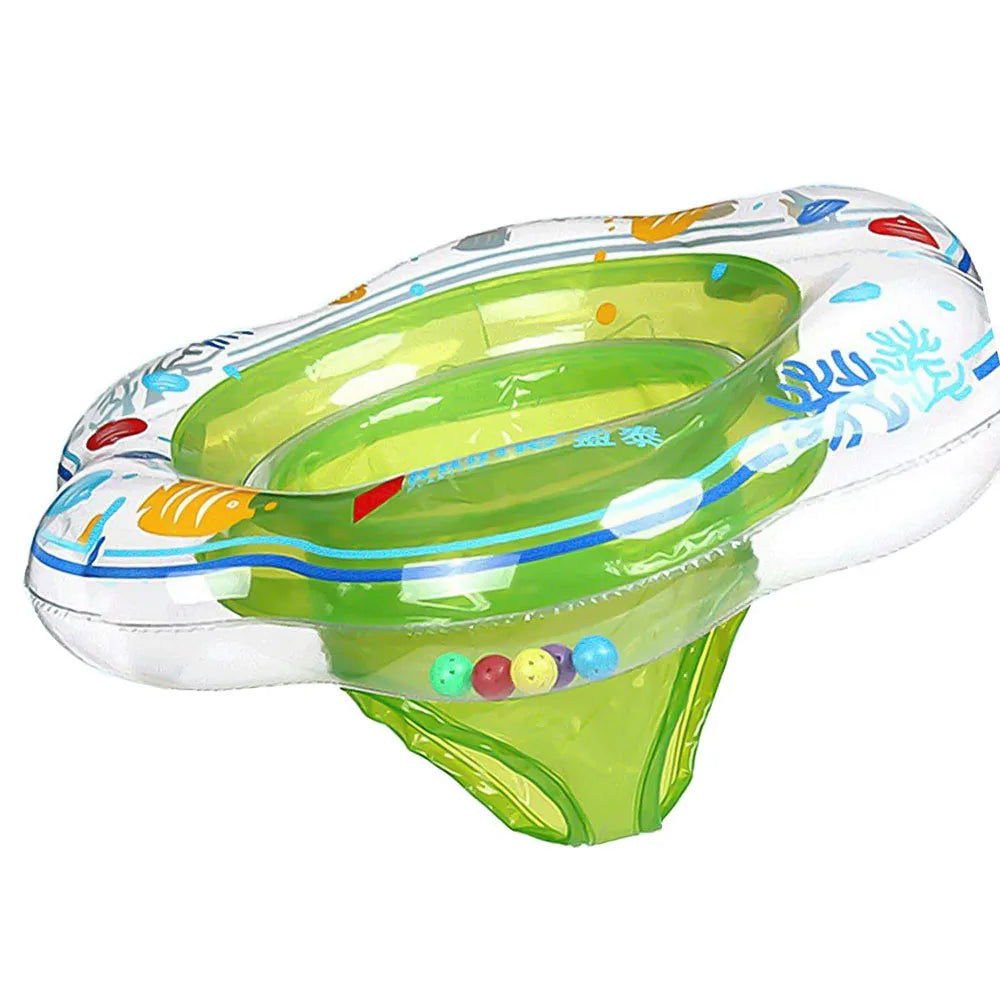 Baby Swimming Ring Float with Double Airbag Safety Seat Inflatable Infant Swim Ring Toy Kid Pool Bathtub Accessories Water Sport Oasis Select green