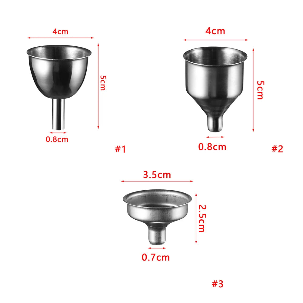 1/3PCS Mini Kitchen Liquid Dump Tool Stainless Steel Funnel Bar Wine Funnel Small Mouth Fill Hip Flask Oasis Select