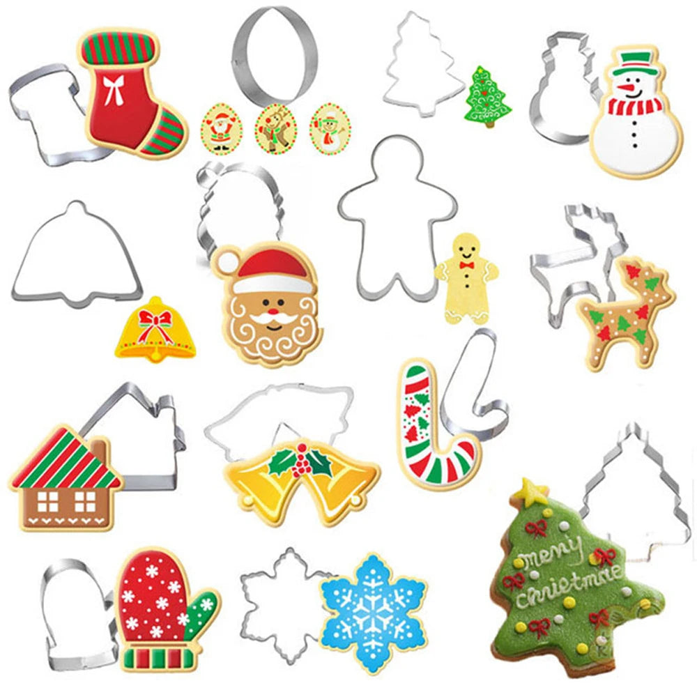 Christmas Cookie Cutters | Stainless Steel Xmas Baking Molds