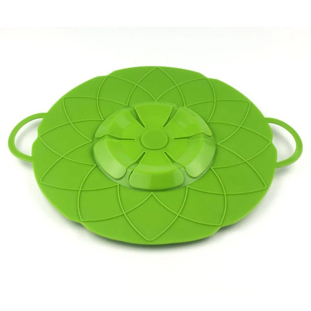 Silicone Lid Spill Stopper Cover for Pot Pan Kitchen Accessories Cooking Tools Flower Cookware Home Kitchen Accessories Gadgets Oasis Select green