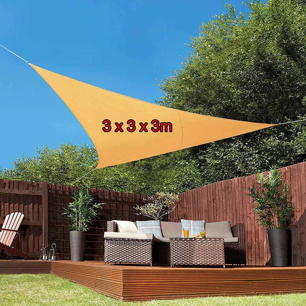6x6x6m Triangle Sun Shelter Water Resistant Sun Shade Sail Canopy Camping Tent Tarp Waterproof Sunshade Awning Beach Picnic Oasis Select 3 x 3 x 3m Orange