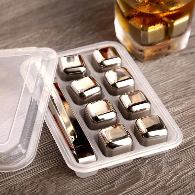 Whiskey Red Wine Coolers Quick Frozen Stainless Steel Ice Cubes Portable Beer Quick Frozen Ice Stone Reusable Bar Tool Sets Oasis Select