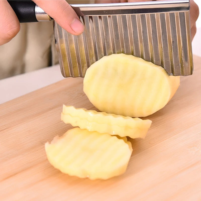 Stainless Steel Crinkle Cutter Knife – Wavy Vegetable Slicer Crinkle Cutter Slicer Oasis Select