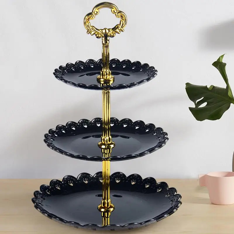 3-Tier Plastic Cake Stand – Wedding, Party & Tea Display Tiered Cake Stand Oasis Select