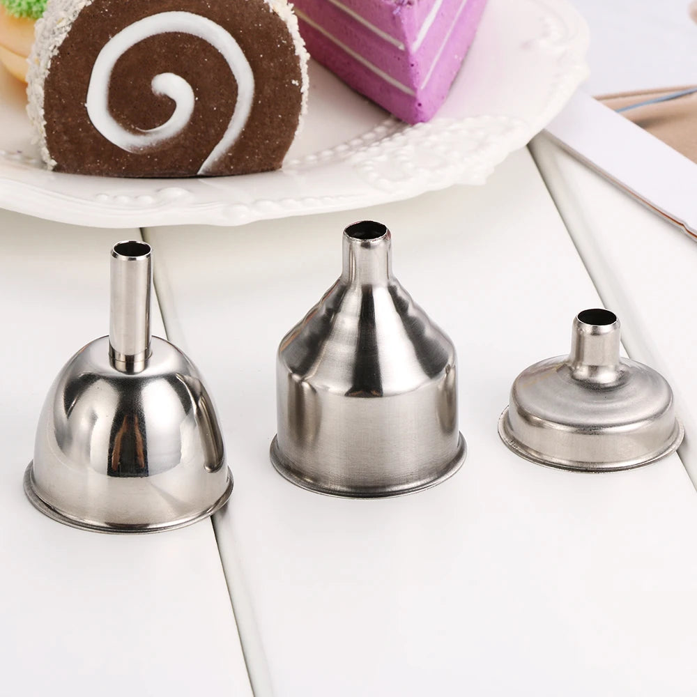 1/3PCS Mini Kitchen Liquid Dump Tool Stainless Steel Funnel Bar Wine Funnel Small Mouth Fill Hip Flask Oasis Select