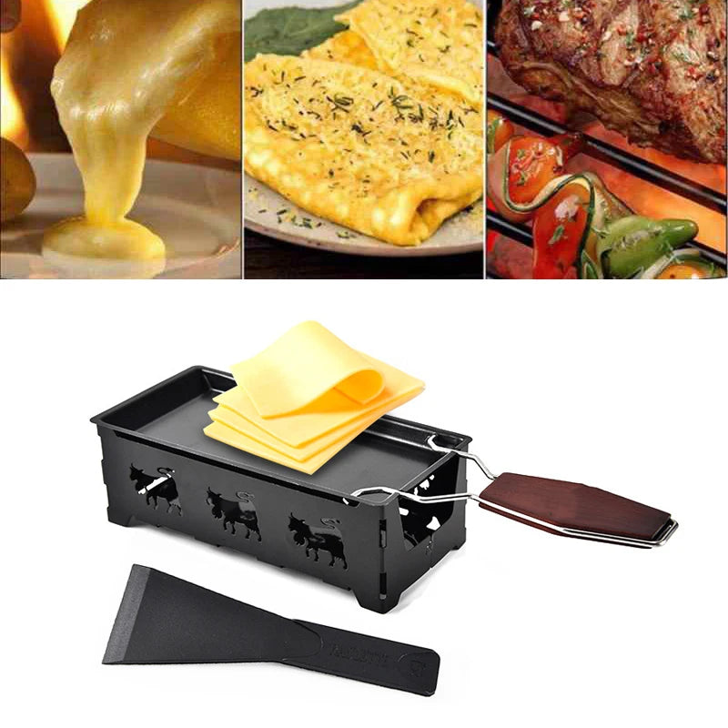Mini Raclette Cheese Melter Set – Non-Stick Pan & Wood Handle Raclette Cheese Grill Oasis Select