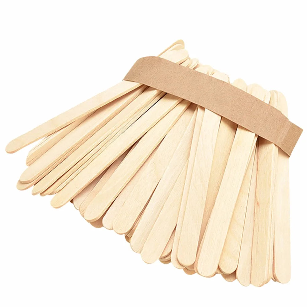 50Pcs/Lot Colored Wooden Popsicle Sticks Natural Wood Ice Cream Sticks Kids DIY Hand Crafts Art Ice Cream Lolly Cake Tools Oasis Select 50PCS114mm