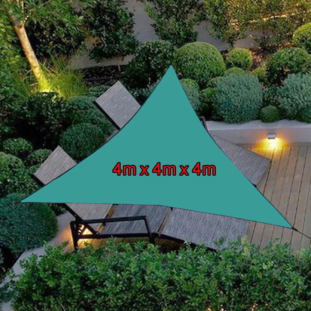 6x6x6m Triangle Sun Shelter Water Resistant Sun Shade Sail Canopy Camping Tent Tarp Waterproof Sunshade Awning Beach Picnic Oasis Select 4 x 4 x 4m DarkGreen