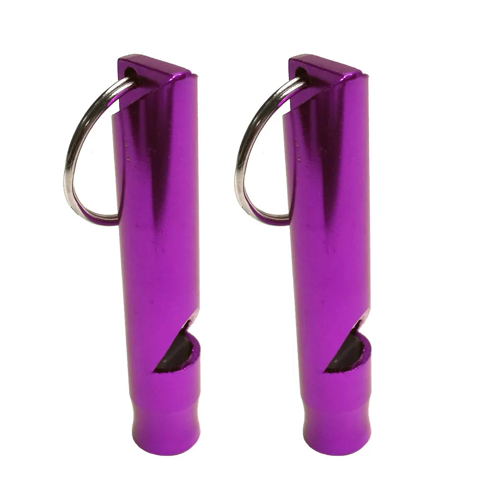2PCS Camping Kayak drift Swim Emergency Survival Aluminum alloy Whistle with keychain For Scuba Diving Canoe Boat Water Sports Oasis Select