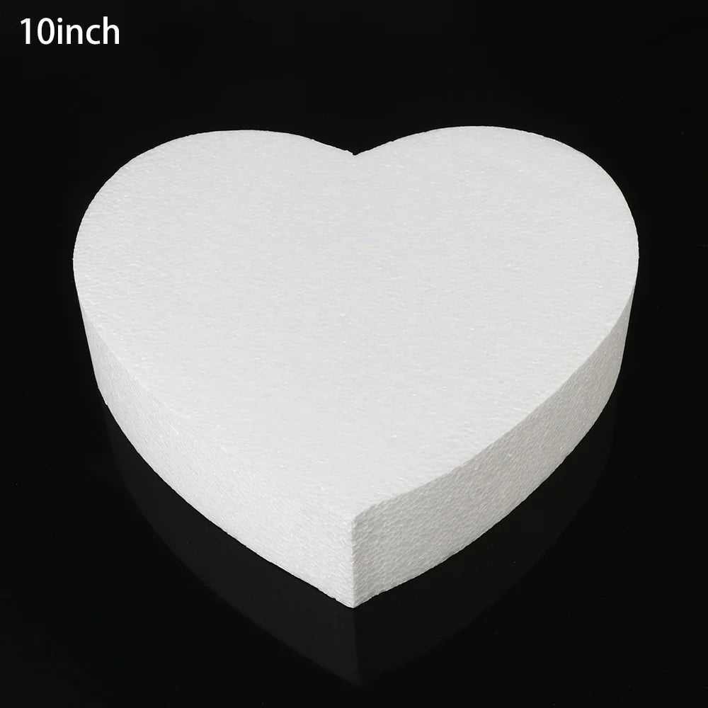 4/6/8/10 inch DIY Practice Heart Shaped Model Cake Foam Mold Polystyrene Sugarcraft Dummy Party Kitchen Accessories Oasis Select Heart 10inch
