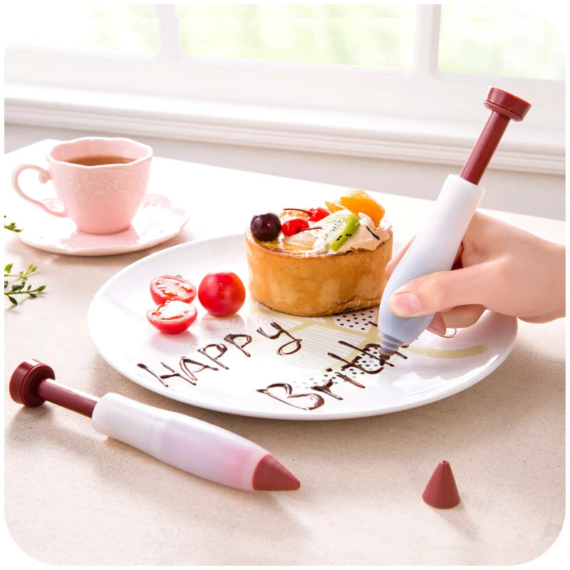 Silicone Food Writing Pen Chocolate Decorating Tools Cake Mold Cream Cup Cookie Icing Piping Pastry Nozzles Kitchen Accessories Oasis Select