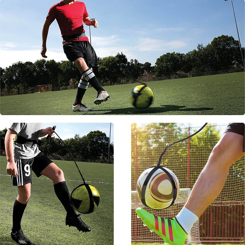 Football Kick Trainer Soccer Training Aid Hands Free Solo Practice Equipment With Belt Elastic Rope For Kids Adults Dropshipping Oasis Select