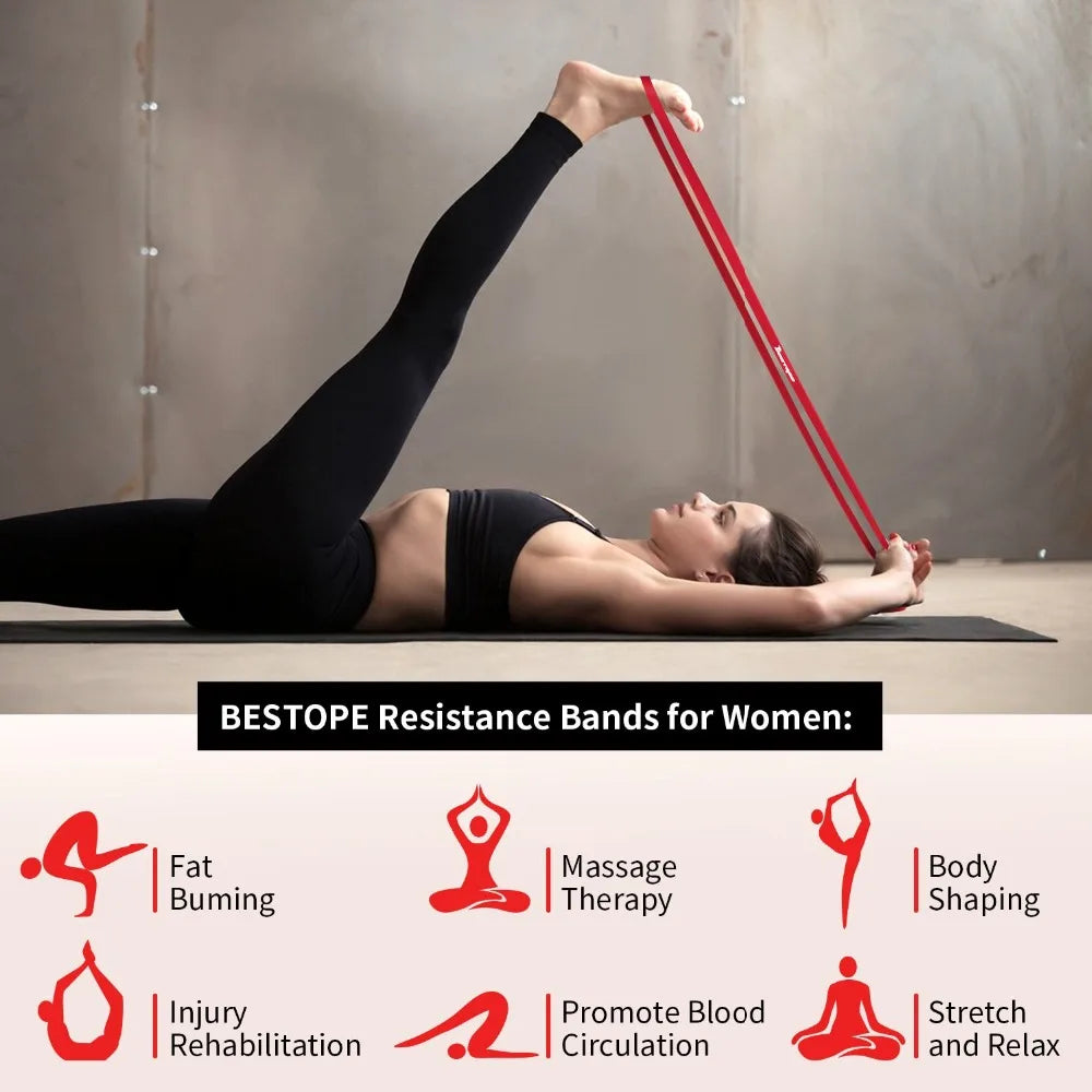 Resistance Bands Gym Home Exercise Elastic Rubber Band for Men Women Yoga Pilates Strength Weight Training Fitness Equipment Oasis Select