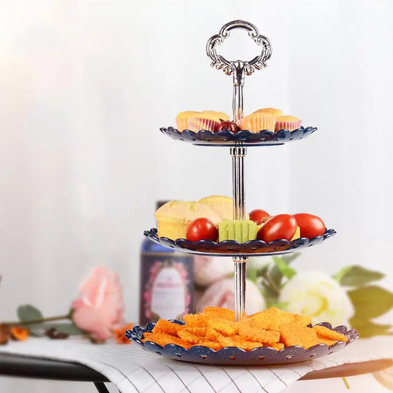 3-Tier Plastic Cake Stand – Wedding, Party & Tea Display Tiered Cake Stand Oasis Select