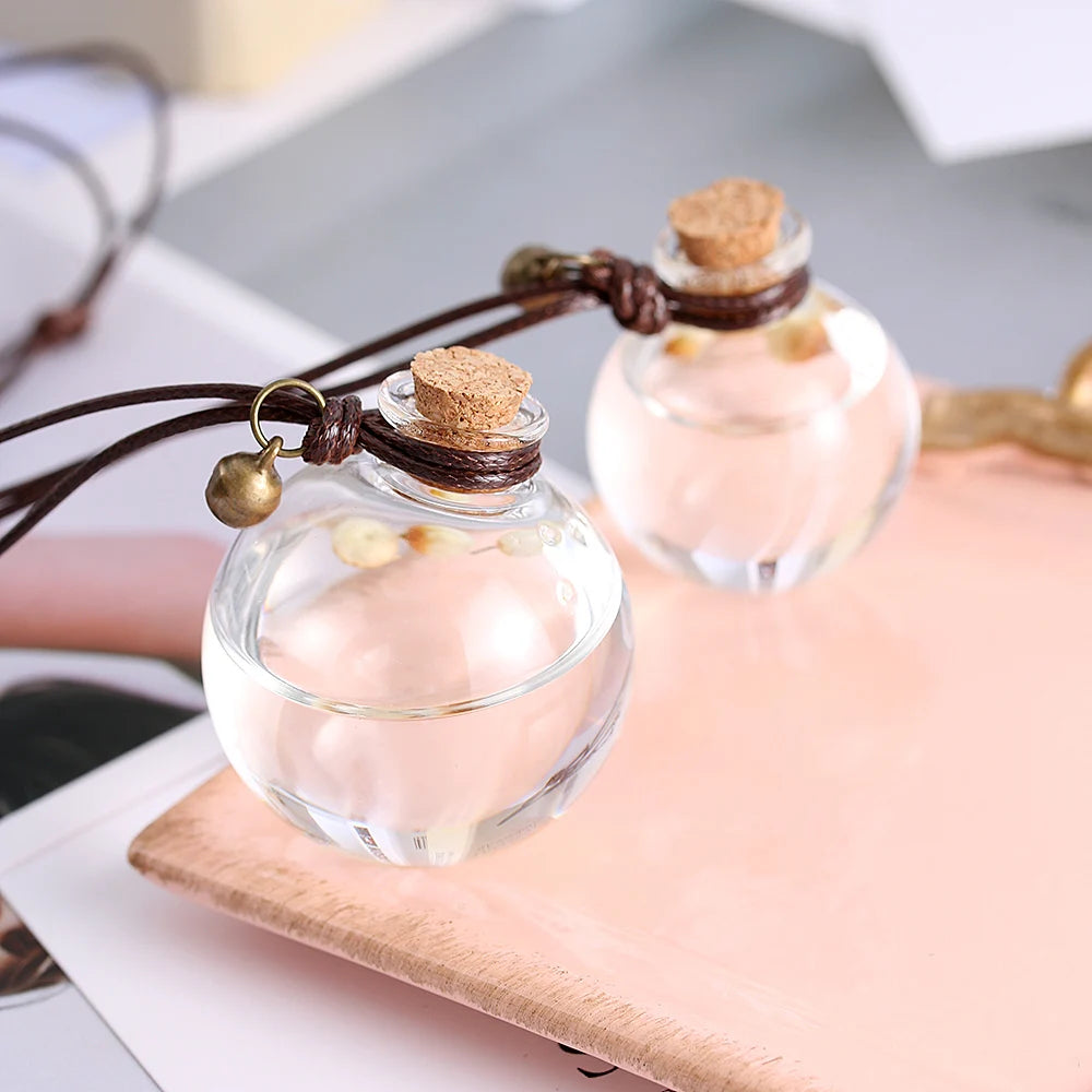Car Perfume Bottle Perfume Pendant Household Storage Bottle Air Freshener with Flower for Essential Oils Auto Ornament Oasis Select