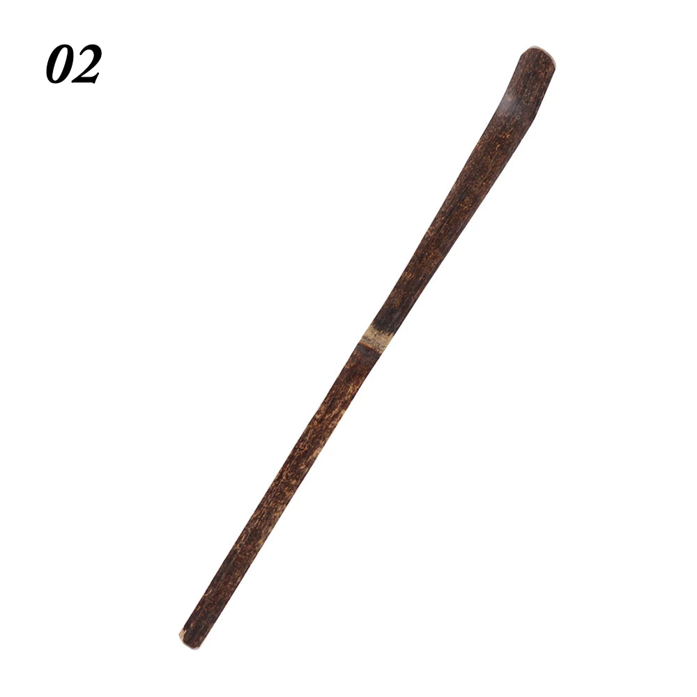 Wood Cooking Utensil Tea Leaf Matcha Sticks Teaware Spice Gadget Spoon Teaware Black Bamboo Kitchen Tool 180*10*10mm Oasis Select 2 China Mainland