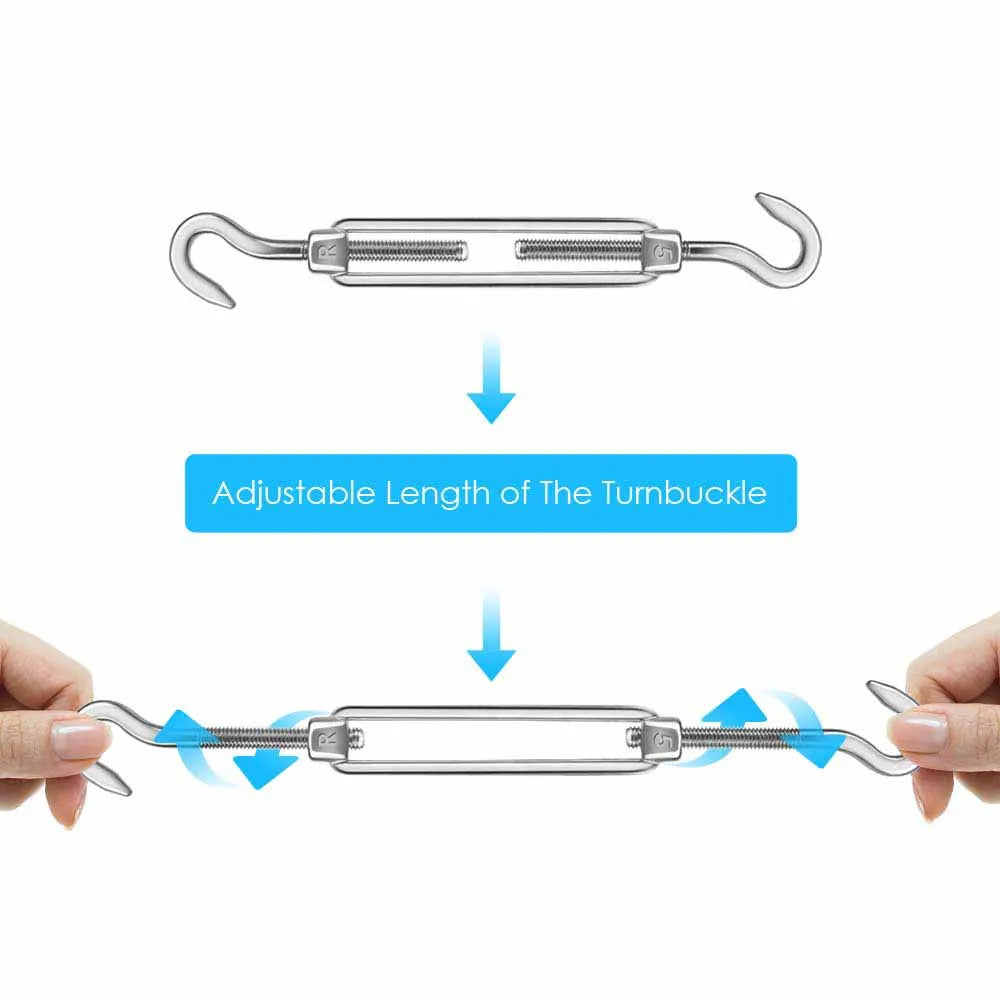 Sun Shelter Shade Sail Hardware Kit Awning Canopy Accessories 316 Stainless Steel Carabiner Clip Hook Screws Tent Tarp Accessory Oasis Select