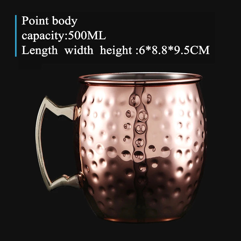550ml Hammered Copper Moscow Mule Mug – Stainless Steel Bar Cup Moscow Mule Mug Oasis Select Light spot 401-500ml