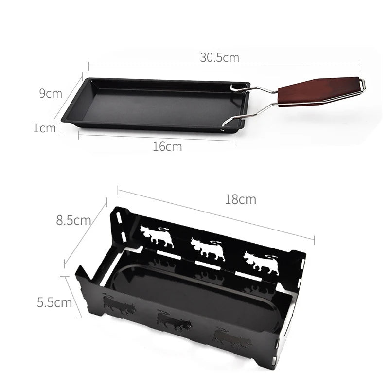 Mini Raclette Cheese Melter Set – Non-Stick Pan & Wood Handle Raclette Cheese Grill Oasis Select