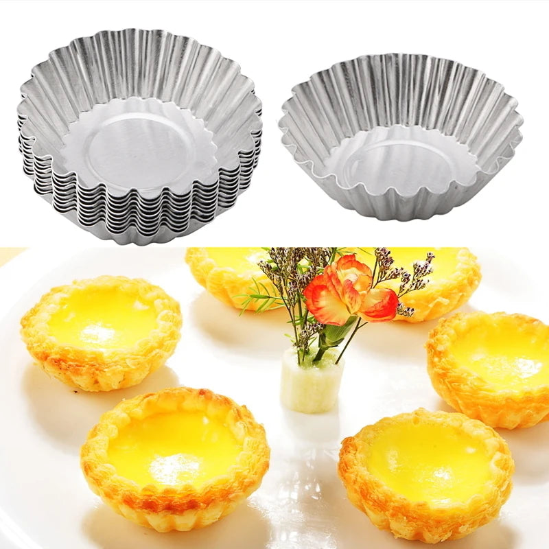 20-Pc Chrysanthemum Aluminium Tart & Cookie Baking Molds 7cm Baking Mold Set Oasis Select