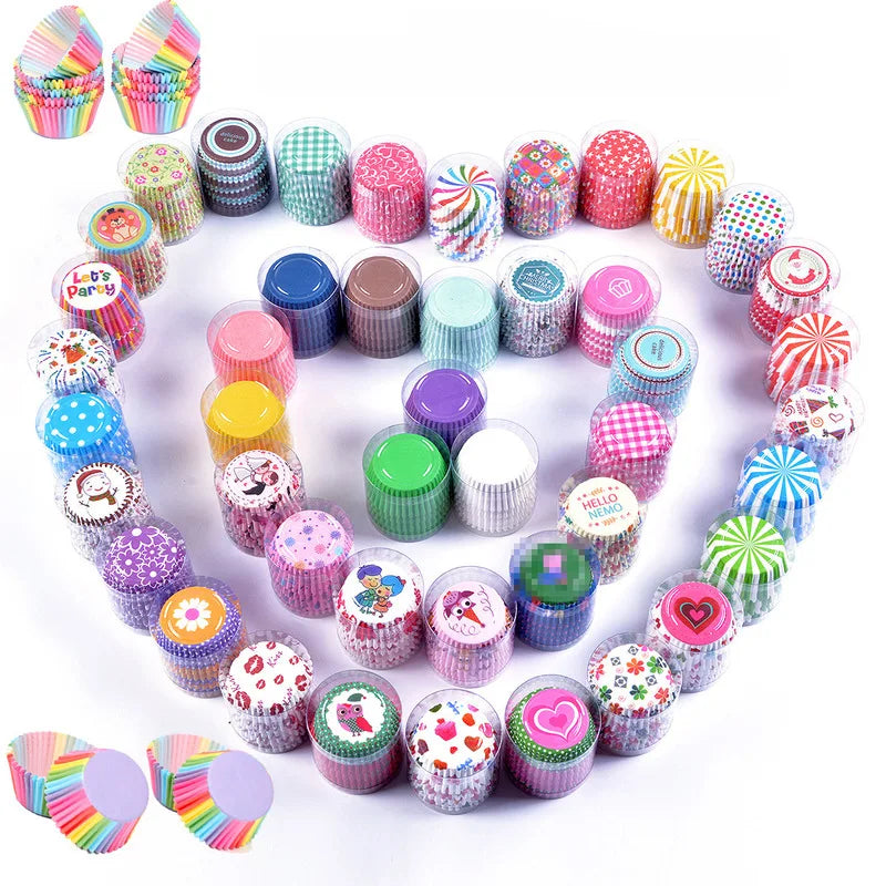 100-Pack Cupcake Liners – Greaseproof Paper Baking Cups & Molds Cupcake Baking Liners Oasis Select
