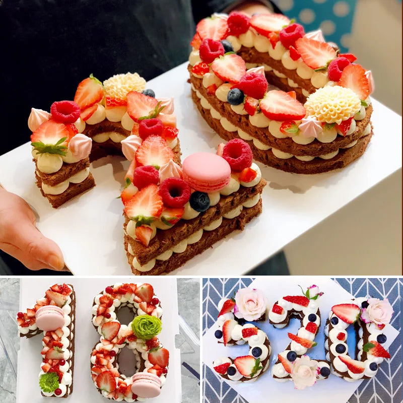 Large Size Silicone Digital 0-9 Cake Mold Cake Numbers Shape Cake Mould Decoration Tool for Wedding Birthday Anniversary Oasis Select