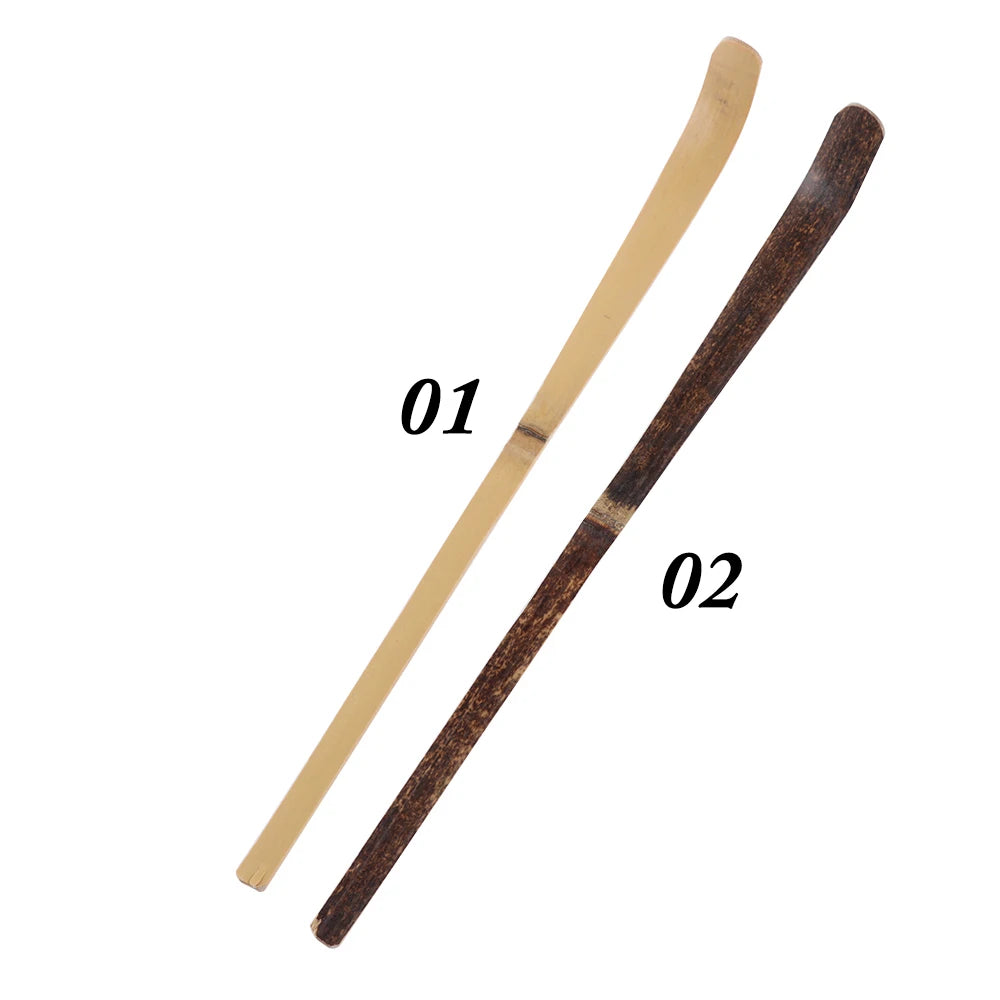 Wood Cooking Utensil Tea Leaf Matcha Sticks Teaware Spice Gadget Spoon Teaware Black Bamboo Kitchen Tool 180*10*10mm Oasis Select