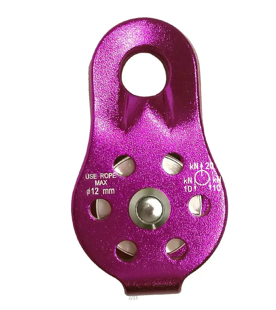 20KN Rope Climbing Single Fixed Pulley Mountaineering Zipline Rappelling for Tree Arborist Caving Rescue Rigging Gear Equipment Oasis Select Purple1
