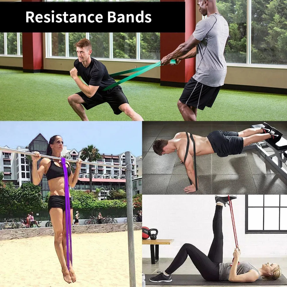 Resistance Bands Gym Home Exercise Elastic Rubber Band for Men Women Yoga Pilates Strength Weight Training Fitness Equipment Oasis Select