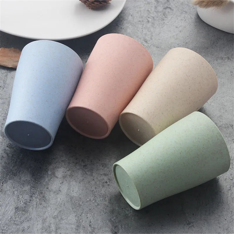4-Pack Wheat Straw Kids Cups – Reusable BPA-Free 250ml Reusable Kids Cups Oasis Select