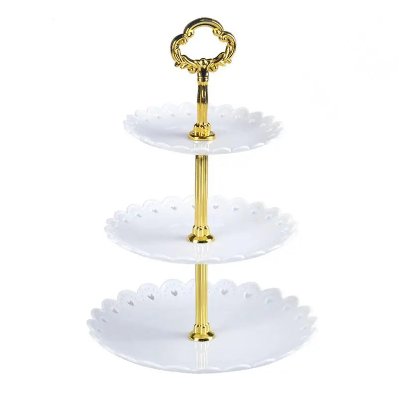 3-Tier Plastic Cake Stand – Wedding, Party & Tea Display Tiered Cake Stand Oasis Select WHITE
