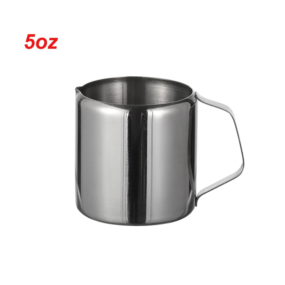 5size Durable Stainless Steel Coffee Cream Pitcher Cup Milk Frothing Jug Latte Art Spout Pitcher Home & Kitchen Tool Oasis Select 5oz
