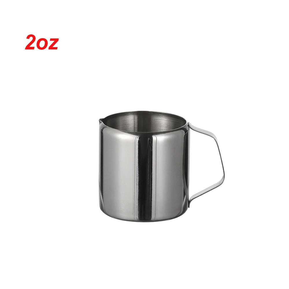 5size Durable Stainless Steel Coffee Cream Pitcher Cup Milk Frothing Jug Latte Art Spout Pitcher Home & Kitchen Tool Oasis Select 2oz