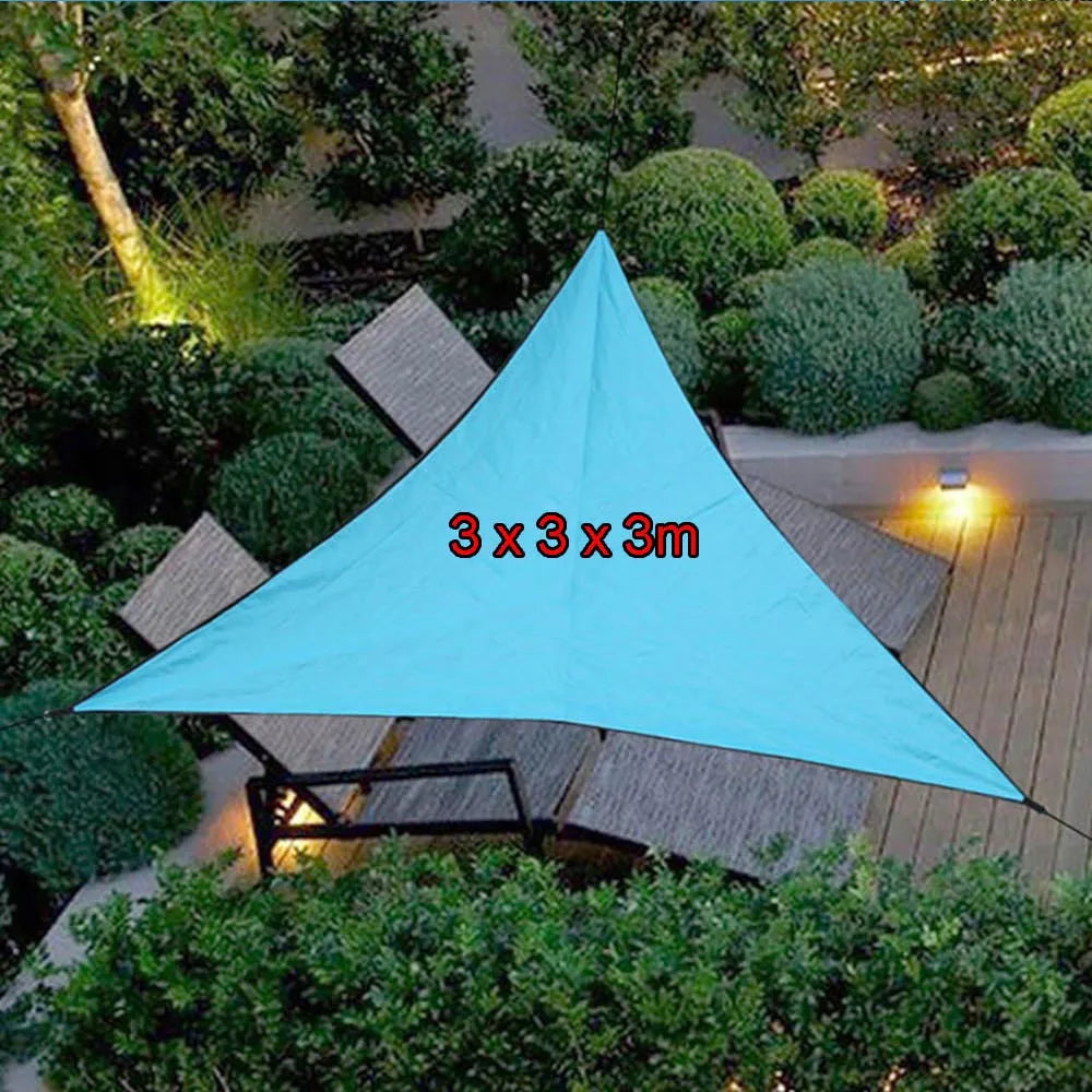 6x6x6m Triangle Sun Shelter Water Resistant Sun Shade Sail Canopy Camping Tent Tarp Waterproof Sunshade Awning Beach Picnic Oasis Select 3 x 3 x 3m Sky Blue