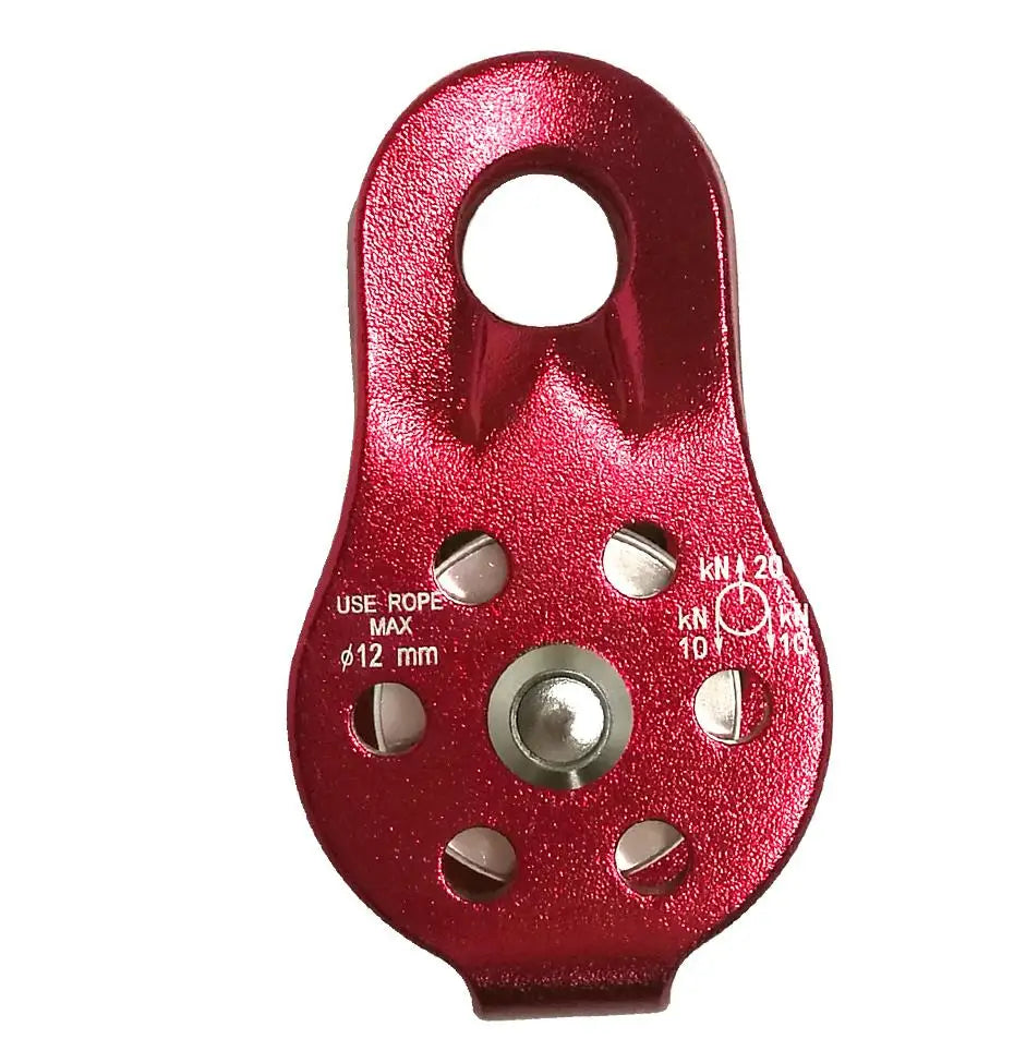 20KN Rope Climbing Single Fixed Pulley Mountaineering Zipline Rappelling for Tree Arborist Caving Rescue Rigging Gear Equipment Oasis Select Red1