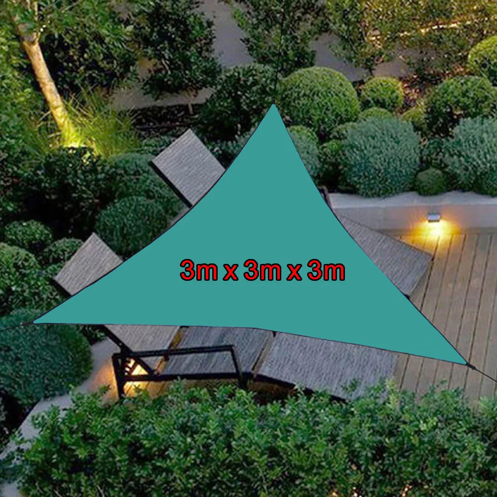 6x6x6m Triangle Sun Shelter Water Resistant Sun Shade Sail Canopy Camping Tent Tarp Waterproof Sunshade Awning Beach Picnic Oasis Select 3 x 3 x 3m DarkGreen